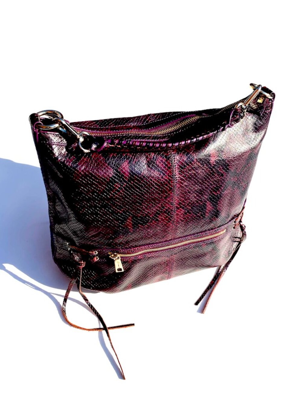 Rebecca Minkoff “Infinity Hobo” large shoulder bag with fringe. Vintage, rare!